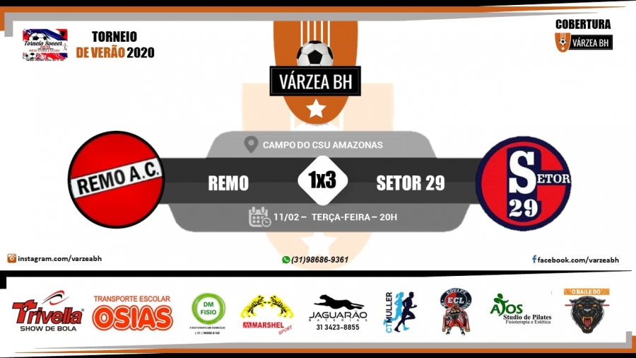 C.R. Direto do ZAPZAP - Final Torneio da Amizade 2020: Remo 1x3 Setor 29