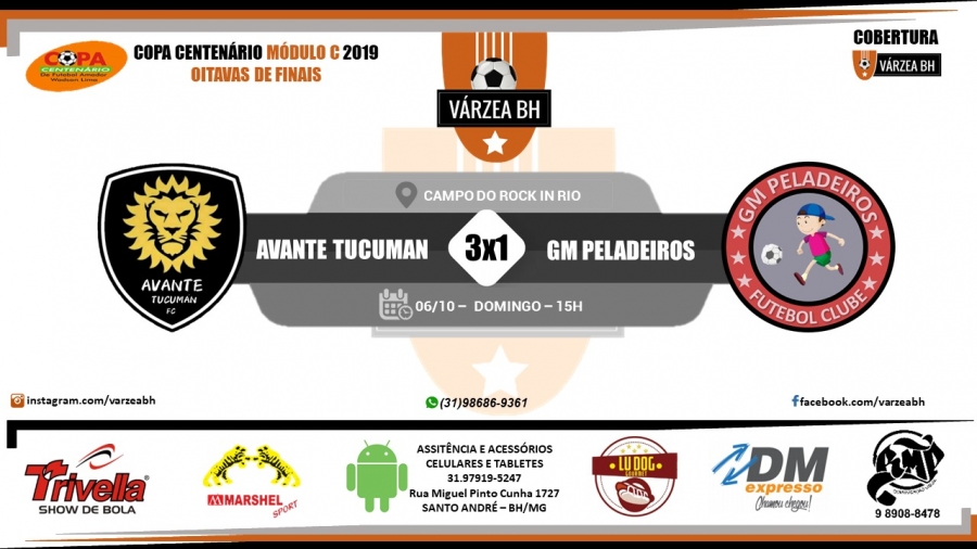 C.R. Direto do ZAPZAP - Copa Centenário Módulo C 2019: Avante Tucuman 3x1 GM Peladeiros