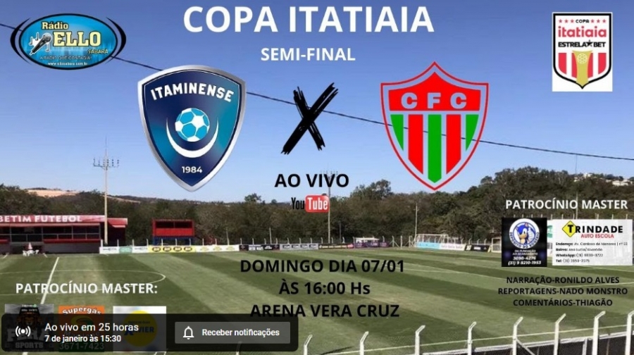 C.R. Direto do ZAPZAP -  ITAMINENSE (SARZEDO) X CAMPOLINA (ESMERALDAS) AO VIVO. SEMI-FINAL DA COPA ITATIAIA .#copaitatiaia