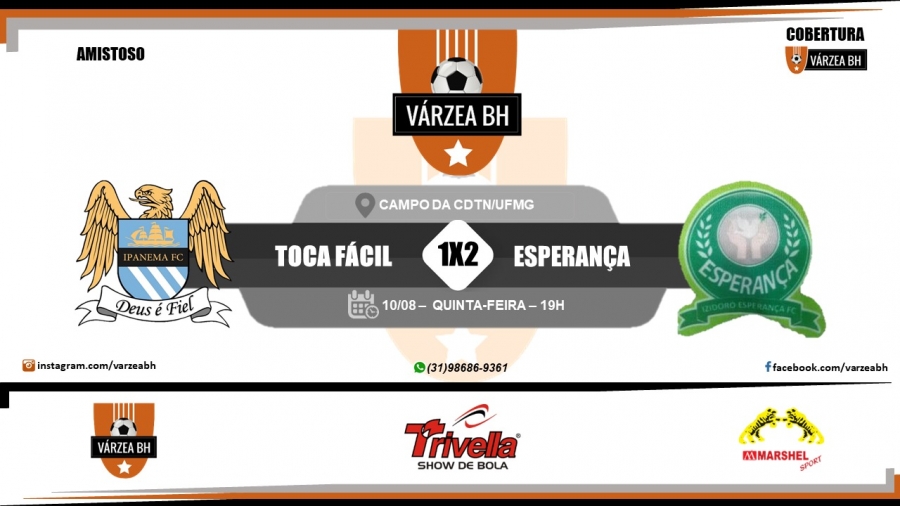 C.R. Direto do ZAPZAP - Amistoso: Toca Fácil 1x2 Esperança