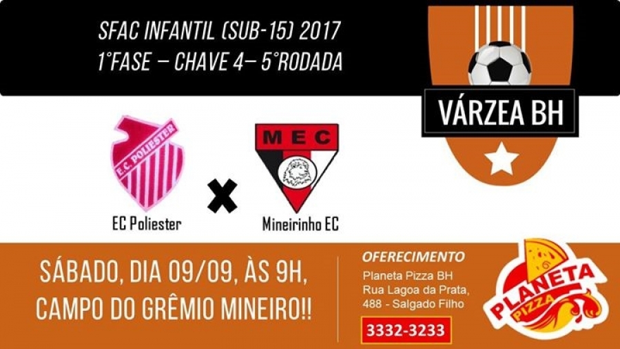 C.R. Direto do ZAPZAP: SFAC Infantil (Sub-15) 2017: Poliéster 0x9 Mineirinho